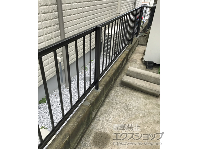 神奈川県横浜市ののフェンス・柵 ミエッタフェンス 防犯たて格子タイプ 自由柱施工 施工例