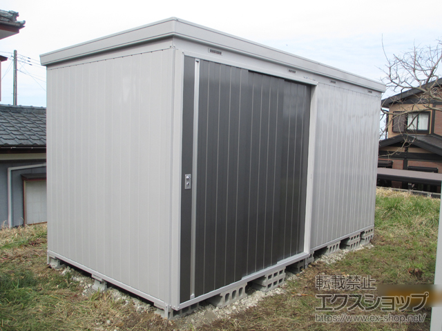 新潟県胎内市のの物置・屋外倉庫 ネクスタ大型 多雪地型 4420×2210×2375（NXN-98H） NXN-98H-PG 施工例