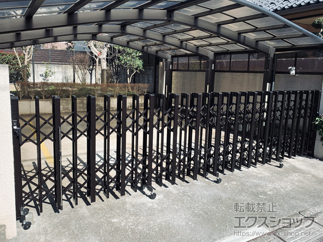 埼玉県所沢市ののカーゲート アルシャインII HW型 Aタイプ ノンレール 片開き 550S 施工例