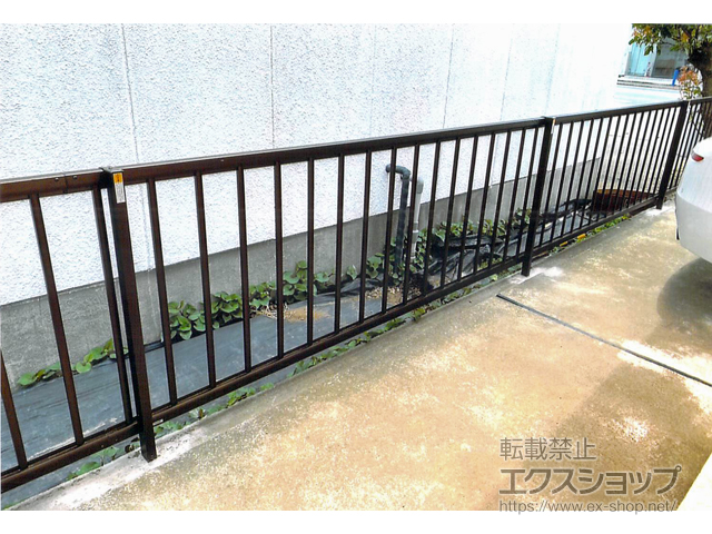 茨城県土浦市ののフェンス・柵 ミエッタフェンス 防犯たて格子タイプ　自由柱施工 施工例