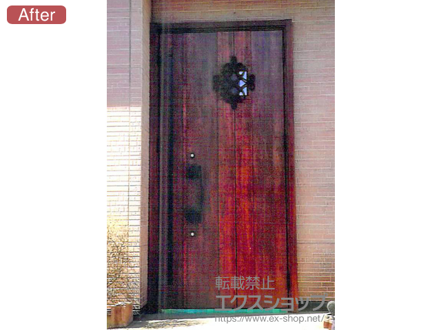 埼玉県川越市のLIXIL リクシル（トステム）の玄関ドア リシェント玄関ドア3 断熱K4仕様 手動 親子仕様(ランマ無)R D77型 施工例