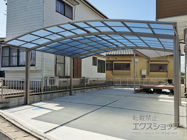 福岡県直方市ののカーポート ネスカR (ラウンドスタイル) ワイド 積雪〜20cm対応 施工例