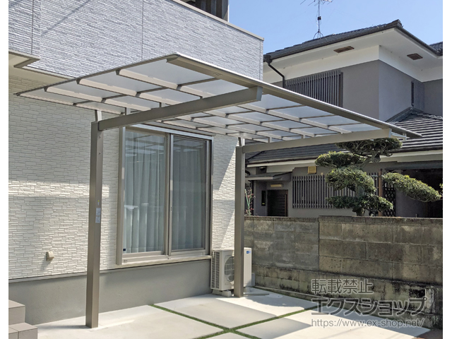 京都府京田辺市ののカーポート ニューマイリッシュ 逆勾配 前下がり 積雪〜20cm対応 施工例