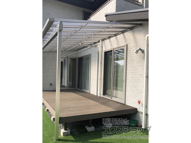 岡山県岡山市ののテラス屋根 ソラリア F型 テラスタイプ 単体 積雪〜20cm対応 施工例