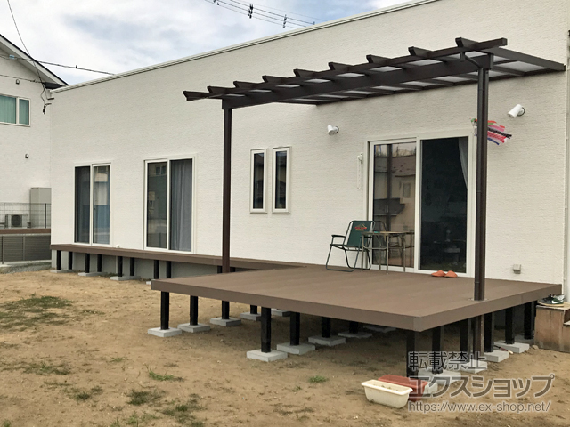 福島県本宮市ののテラス屋根 サザンテラス (パーゴラ仕様) テラスタイプ 単体 積雪〜20cm対応 施工例