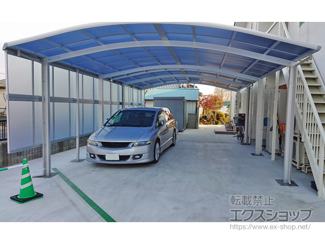 茨城県常陸太田市ののカーポート レイナツインポートグラン たて並列セット　積雪〜20cm対応 施工例