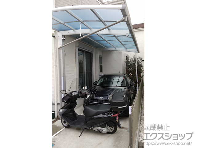 東京都昭島市ののカーポート レイナポートREグラン 前下がり 積雪〜20cm対応 施工例