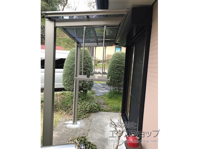 福島県石川郡浅川町ののテラス屋根 フーゴF 独立テラスタイプ 単体 積雪〜20cm対応 施工例