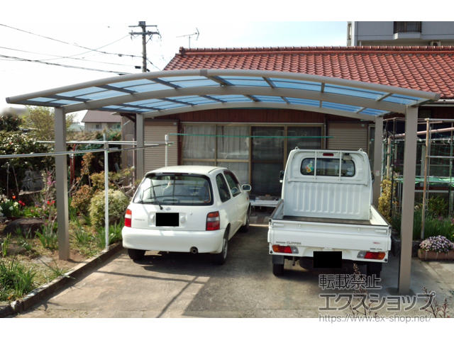 岐阜県可児市ののカーポート ネスカR (ラウンドスタイル) ワイド 積雪〜20cm対応 施工例