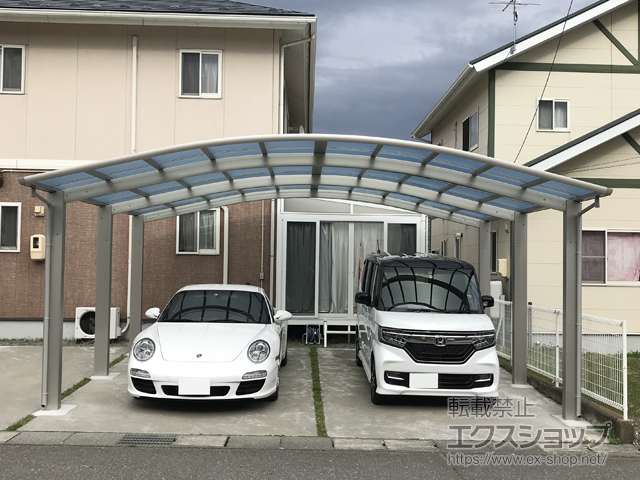 長野県東筑摩郡山形村ののカーポート レイナツインポートグラン50 積雪50cm対応 施工例