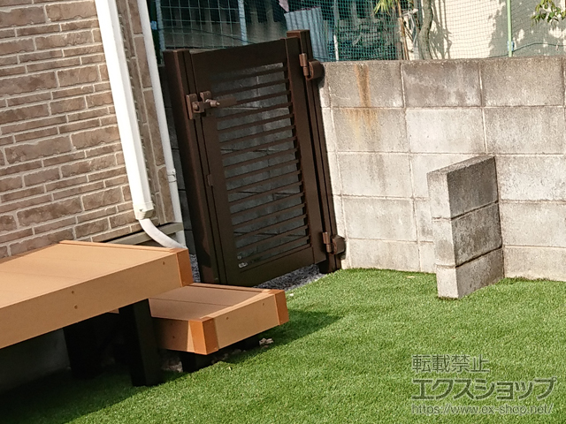 東京都あきる野市ののフェンス・柵 プレシオス門扉 横格子 片開き 門柱仕様 施工例