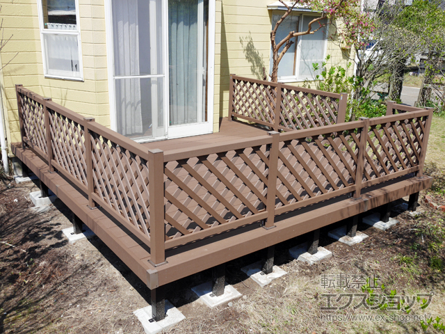 富山県砺波市ののウッドデッキ リウッドデッキ200 *異形納まり 施工例
