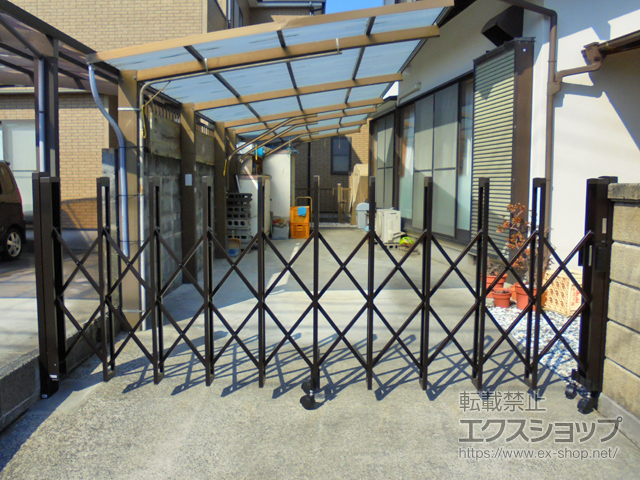 静岡県静岡市ののカーゲート トリップゲートII 1型 シンプル ノンレール 片開き 33S 施工例