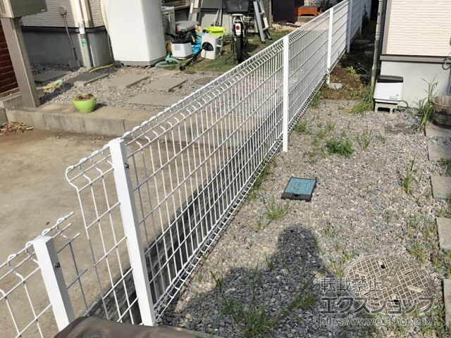 千葉県市川市ののフェンス・柵 メッシュフェンスBB 自由柱施工 施工例