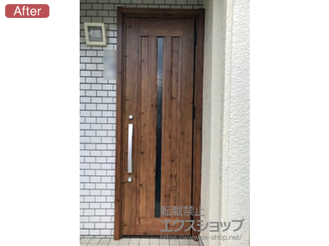 大阪府岸和田市のLIXIL リクシル（トステム）の玄関ドア リシェント玄関ドア3 アルミ仕様 手動 片開き仕様(ランマ無)R C12N型 施工例