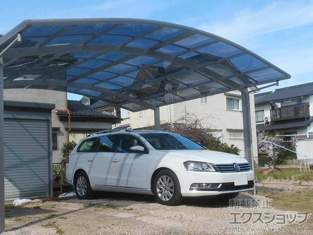 三重県桑名市ののカーポート プレシオスポート ワイド 積雪〜20cm対応 施工例