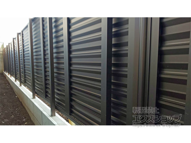 千葉県船橋市ののフェンス・柵 シンプレオフェンス13型 ルーバー 自由柱施工 施工例