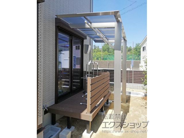 奈良県生駒市ののテラス屋根 スマートトップ 独立テラス 前柱仕様 単体 積雪〜20cm対応 施工例