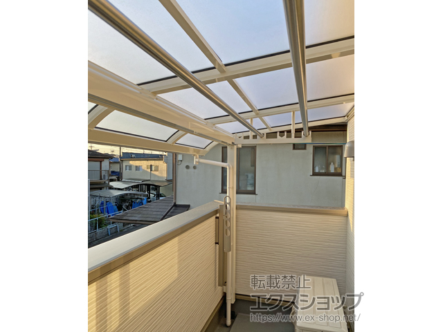 京都府宇治市ののバルコニー・ベランダ屋根 ソラリア R型 屋根タイプ 単体 積雪〜20cm対応 施工例