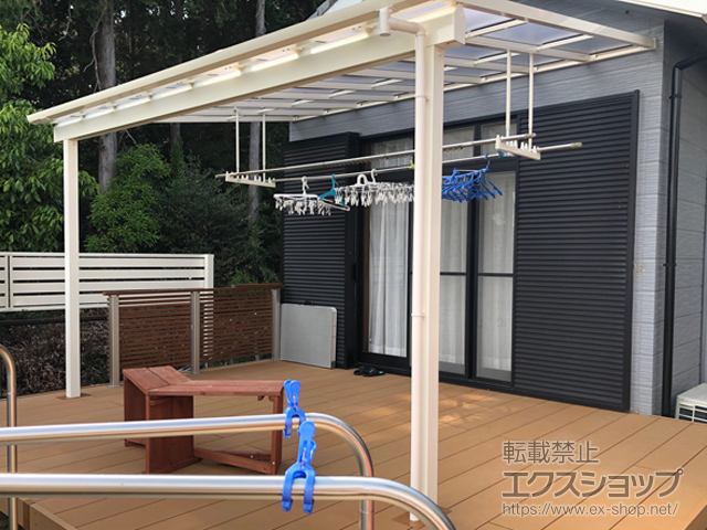 静岡県掛川市ののテラス屋根 ソラリア F型 テラスタイプ 単体 積雪〜20cm対応 施工例