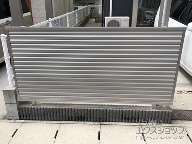 広島県広島市ののフェンス・柵 ミエーネフェンス 目隠しルーバータイプ 自由柱施工 施工例