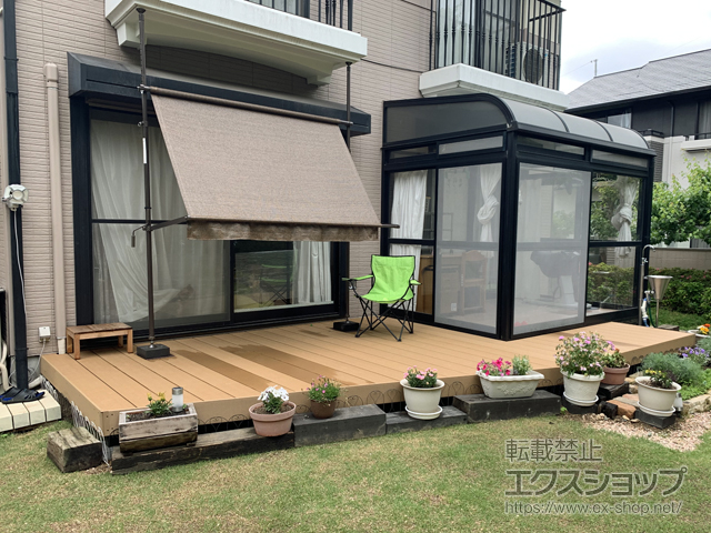 岡山県玉野市ののウッドデッキ 樹ら楽ステージ 施工例