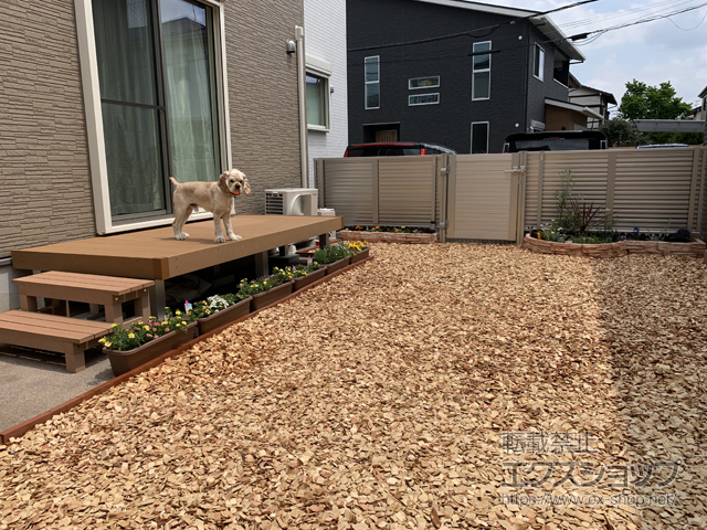 千葉県佐倉市ののフェンス・柵 ミエーネフェンス 目隠しルーバータイプ　自由柱施工 施工例