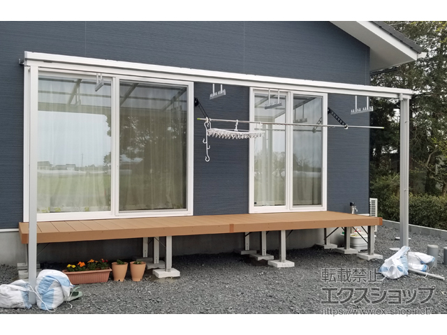 栃木県真岡市ののテラス屋根 ソラリア F型 テラスタイプ 単体 積雪〜20cm対応 施工例