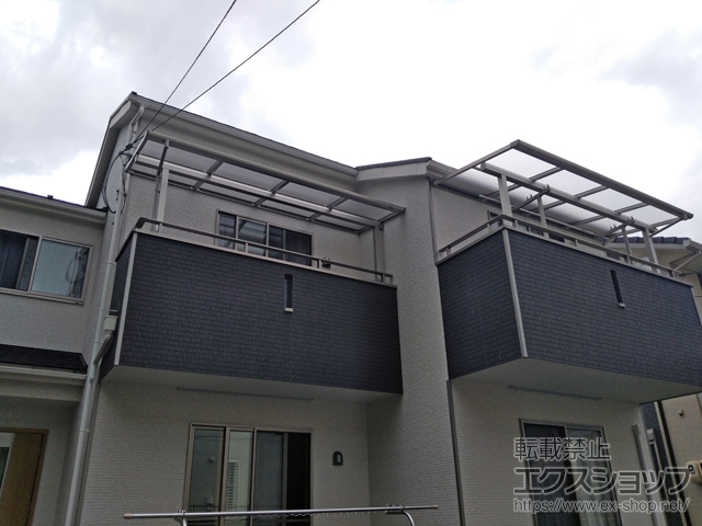 広島県福山市ののバルコニー・ベランダ屋根 プレシオステラスII F型 屋根タイプ 単体 積雪〜20cm対応 施工例