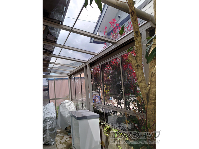 滋賀県長浜市のLIXIL リクシル（トステム）のテラス屋根 パワーアルファ F型 1500 テラスタイプ 単体 積雪〜50cm対応 施工例