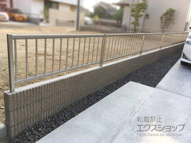 岡山県倉敷市ののフェンス・柵 ミエッタフェンス 防犯たて格子タイプ 自由柱施工 施工例