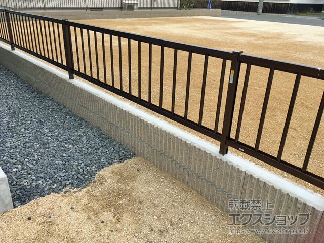 岡山県倉敷市ののフェンス・柵 ミエッタフェンス 防犯たて格子タイプ 自由柱施工 施工例