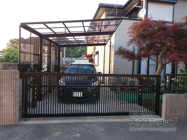 埼玉県さいたま市ののカーポート フーゴF (フラットスタイル) 積雪〜20cm対応 施工例