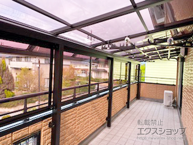 福島県いわき市ののバルコニー・ベランダ屋根 ソラリア R型 屋根タイプ 連棟 積雪〜20cm対応 施工例