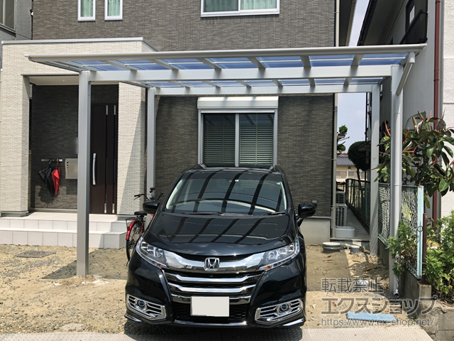 広島県福山市ののカーポート ソリッドポート ワイド 積雪〜20cm対応 施工例