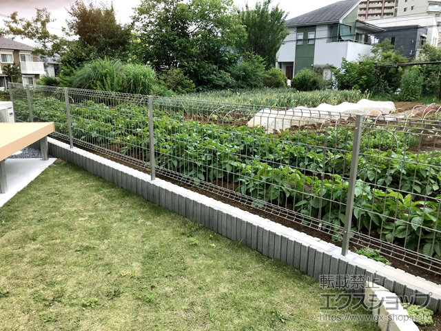 千葉県千葉市ののフェンス・柵 イーネットフェンス 3F型 自由柱施工 施工例