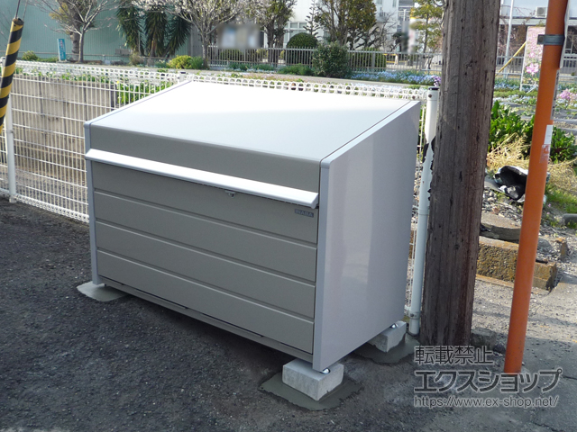 徳島県徳島市ののゴミステーション ダストボックスミニ メッシュ床タイプ DBN-147M 800L 施工例
