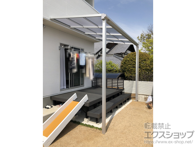 岡山県岡山市ののテラス屋根 ソラリア F型 テラスタイプ 単体 積雪〜20cm対応 施工例