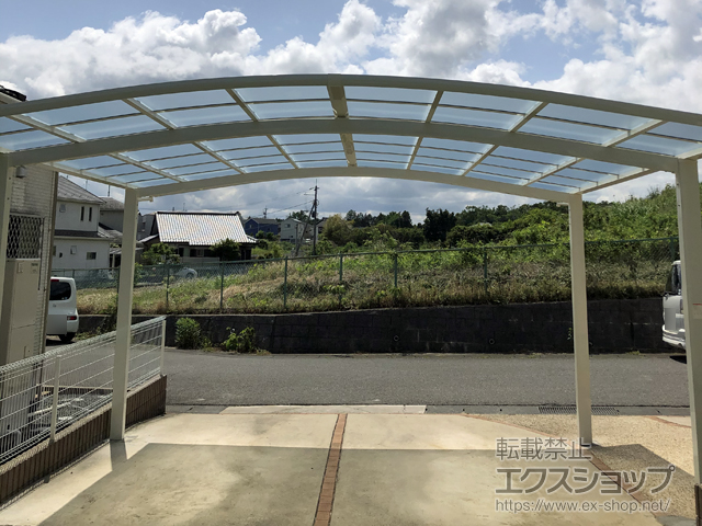茨城県龍ケ崎市ののカーポート ネスカR (ラウンドスタイル) ワイド 積雪〜20cm対応 施工例