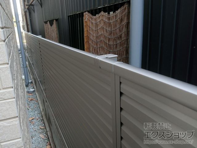 大阪府大阪市ののフェンス・柵 ミエーネフェンス 目隠しルーバータイプ 自由柱施工 施工例