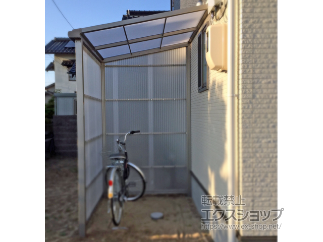 鳥取県東伯郡北栄町ののストックヤード スピーネストックヤードF型 積雪50cm対応 波板タイプ 片側のみＦＩＸ仕様 施工例