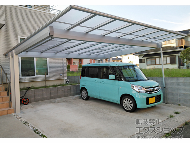 千葉県柏市ののカーポート エフルージュツインEX 後方支持タイプ 積雪〜20cm対応 施工例