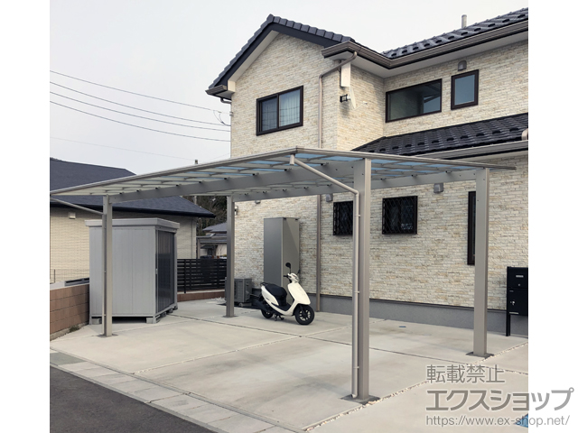 茨城県ひたちなか市ののカーポート エフルージュ ツイン 積雪〜20cm対応 施工例