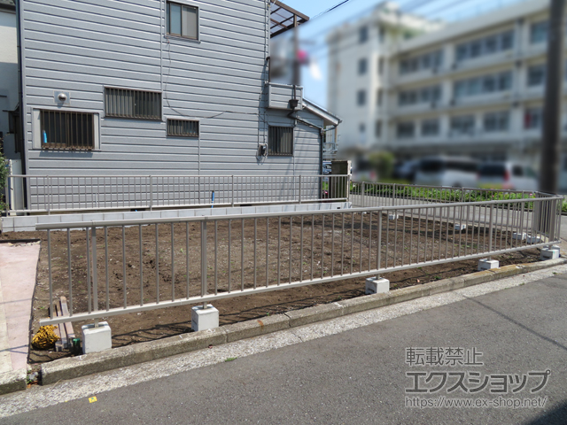神奈川県横浜市ののフェンス・柵 ミエッタフェンス 防犯たて格子タイプ 自由柱施工 施工例