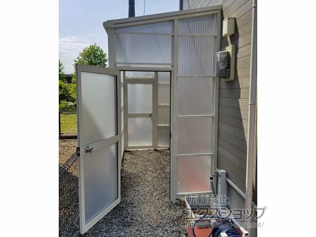 大分県大分市ののストックヤード スピーネストックヤードF型 波板タイプ ヤード仕様 積雪〜20cm対応 施工例