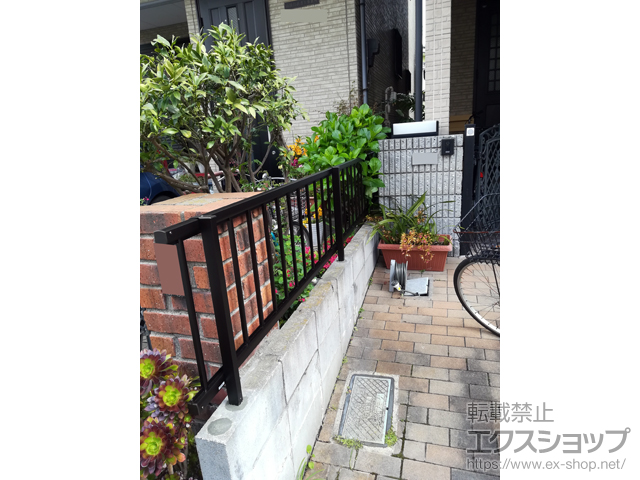 東京都江戸川区ののフェンス・柵 ミエッタフェンス 防犯たて格子タイプ　自由柱施工 施工例