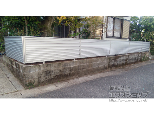 宮崎県串間市ののフェンス・柵 ミエーネフェンス 目隠しルーバータイプ 自由柱施工 施工例