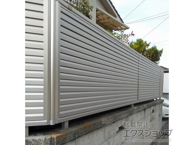 愛媛県松山市ののフェンス・柵 ミエーネフェンス 目隠しルーバータイプ 自由柱施工 施工例