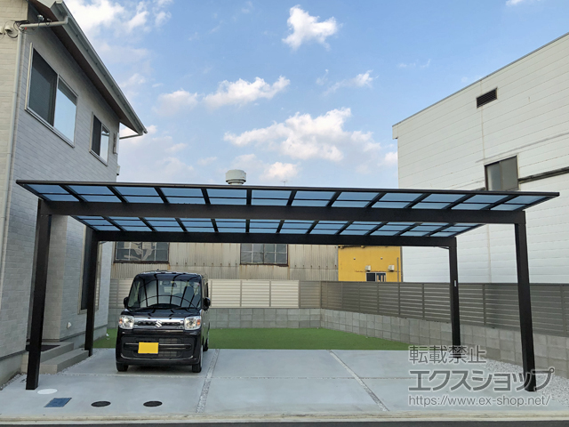 愛媛県松山市ののカーポート エフルージュ トリプル 積雪〜20cm対応 施工例