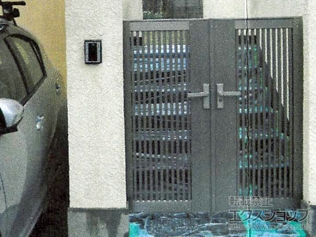 千葉県成田市のの門扉 開き門扉AB TR1型 両開き 柱使用 施工例